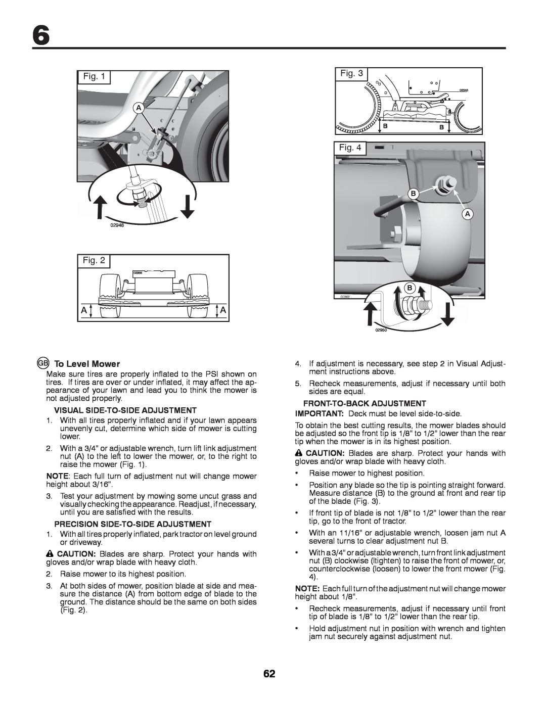 McCulloch 532 43 37-12 Rev. 1 instruction manual Fig, To Level Mower 