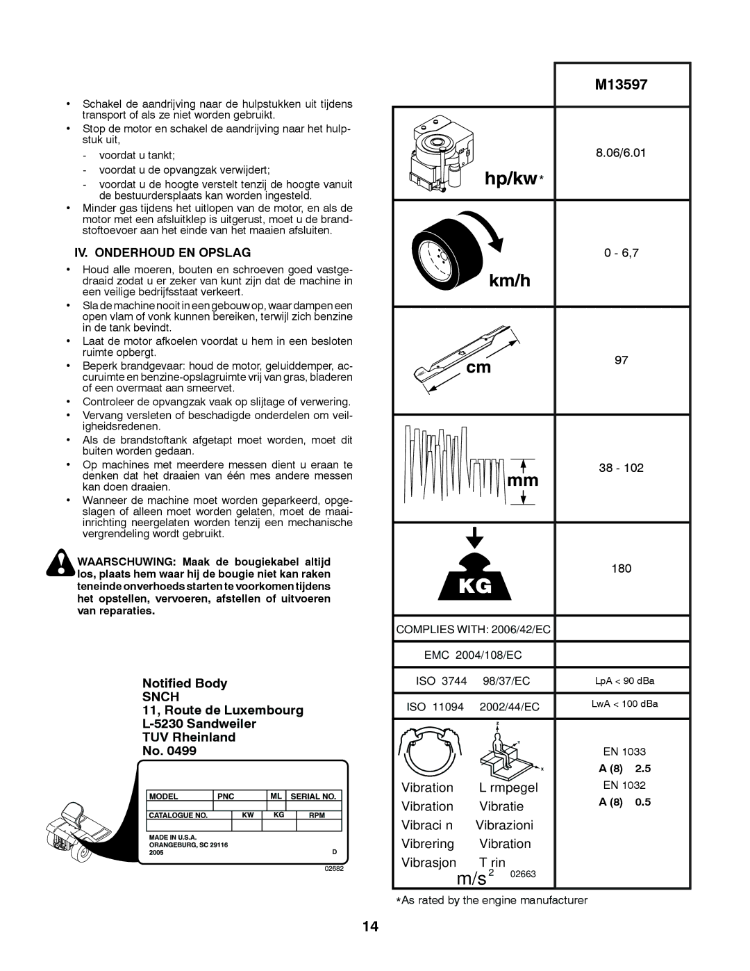 McCulloch 532 43 41-98 Rev. 1 manual IV. Onderhoud EN Opslag, 06/6.01, 180 