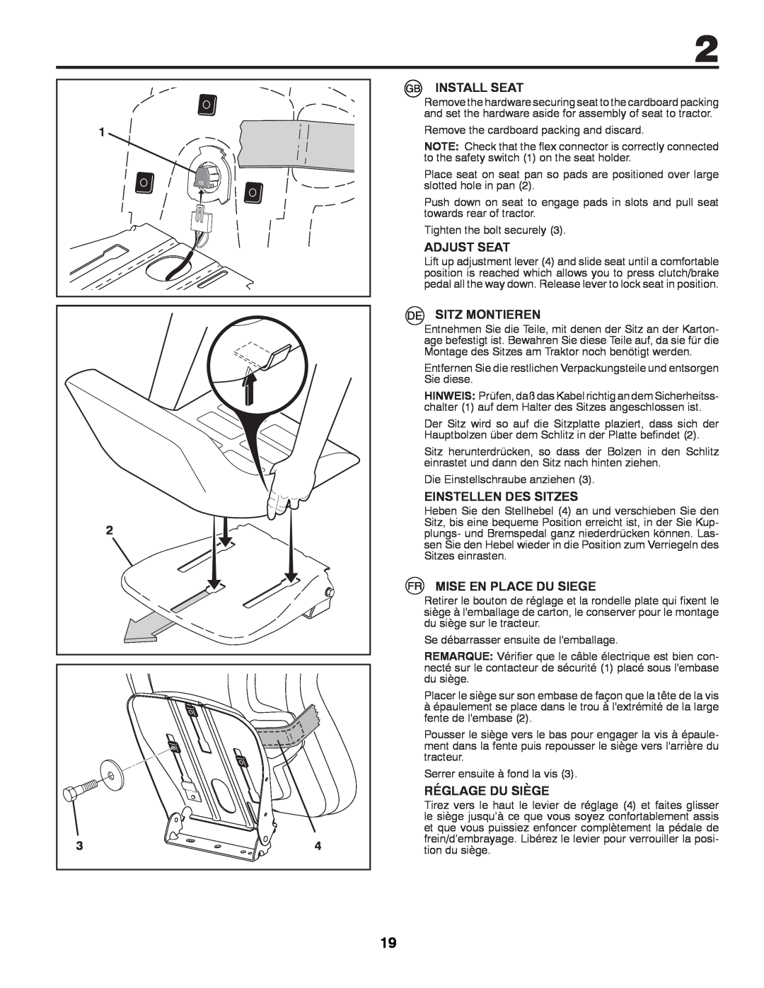 McCulloch 532 43 42-91 Rev. 1 instruction manual Install Seat 
