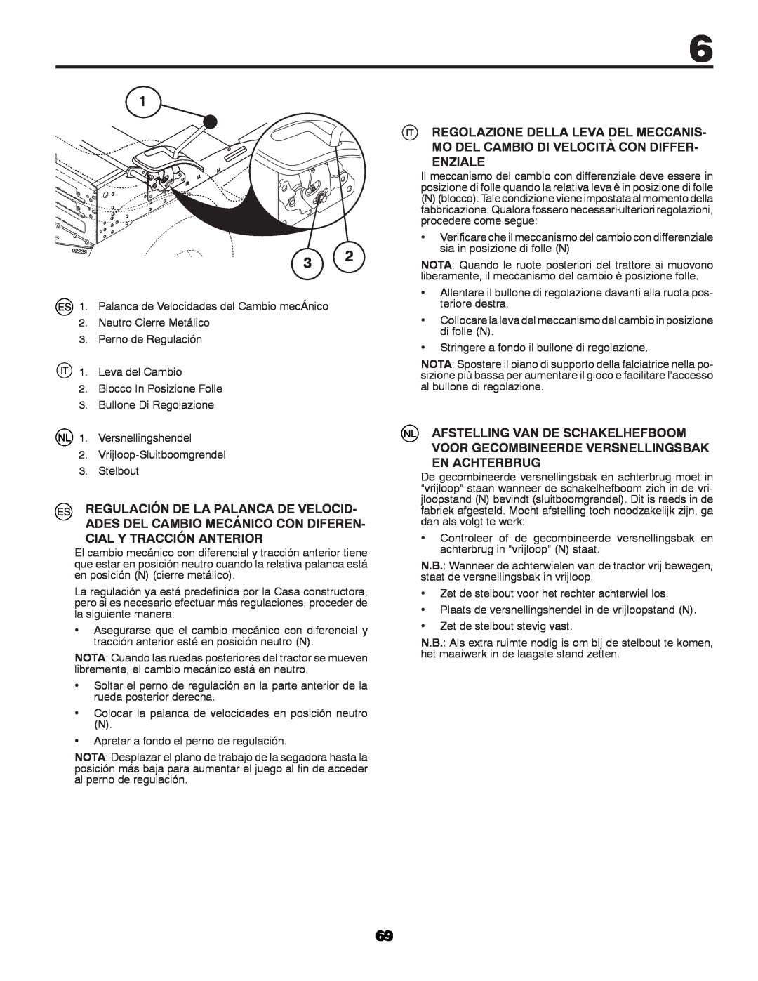 McCulloch 532 43 42-91 Rev. 1 instruction manual Palanca de Velocidades del Cambio mecÁnico 