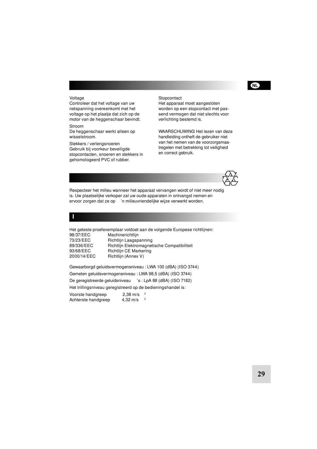 McCulloch 5-60, 6-70, 6-600W, 248748, 5-500W manual Elektrische veiligheid, Verouderde producten en het milieu 