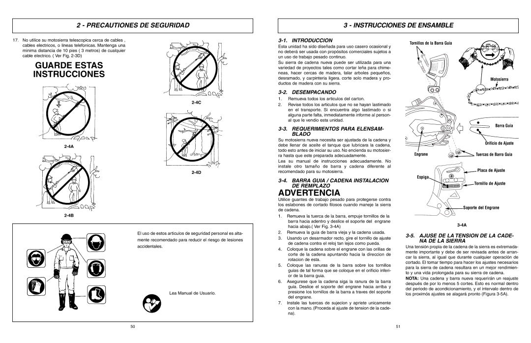 McCulloch 6096201212 manual Guarde Estas Instrucciones, Precautiones DE Seguridad Instrucciones DE Ensamble 