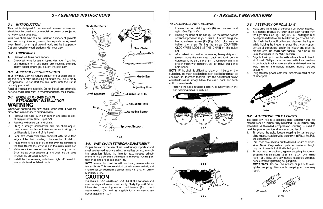 McCulloch 6096201212 manual Assembly Instructions 