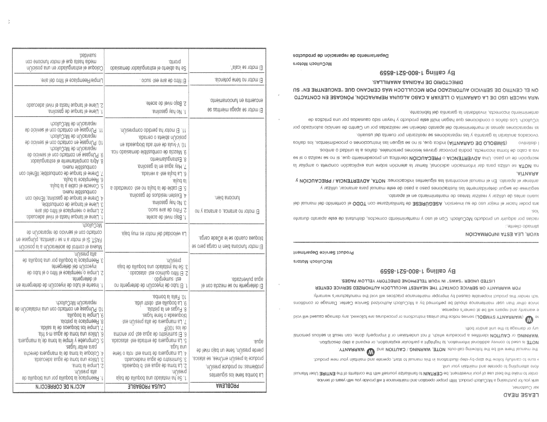 McCulloch 7096-280105 manual 