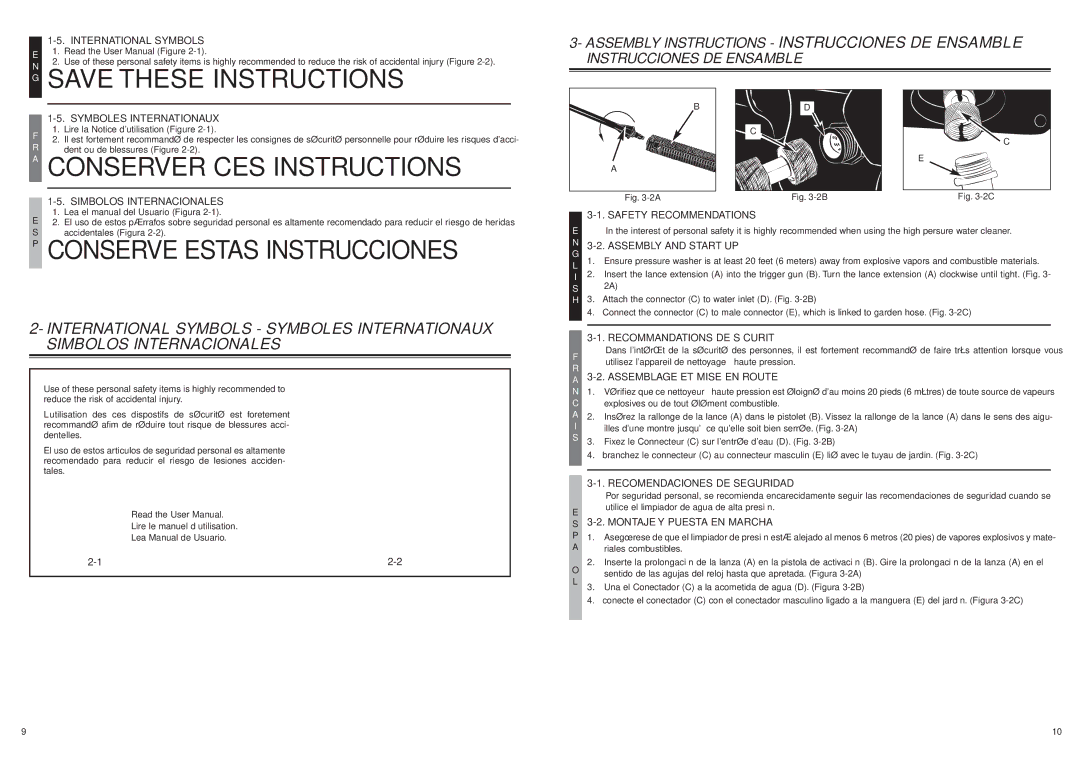 McCulloch 7096180A25, 966000201 user manual Conserver CES Instructions, Conserve Estas Instrucciones 