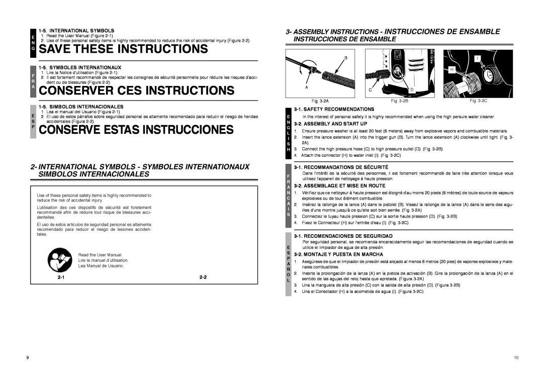 McCulloch 7096180B02, 966989901 manual G Save These Instructions, Conserver Ces Instructions, Conserve Estas Instrucciones 