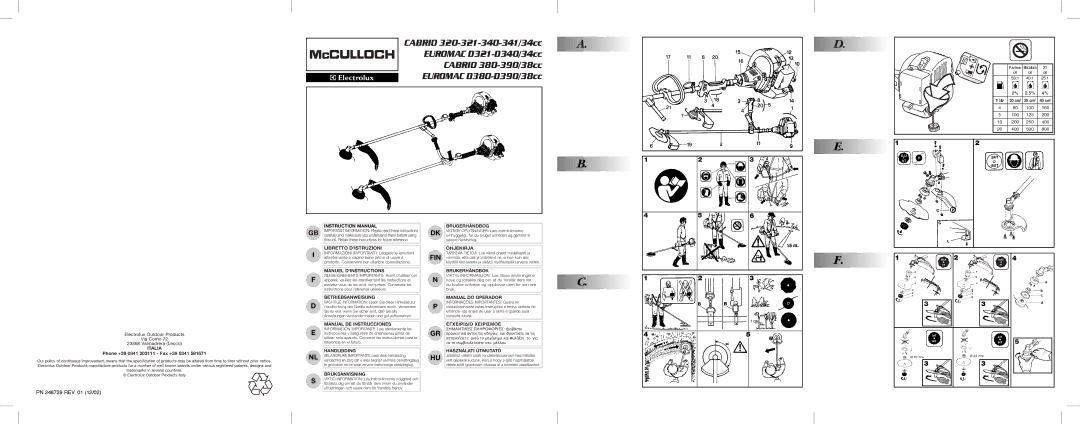 McCulloch 95390030500, 95390034200, 95390010000, 95390010100, 95390030600, D321/34cc, D340/34cc, 390/38cc instruction manual Fin 