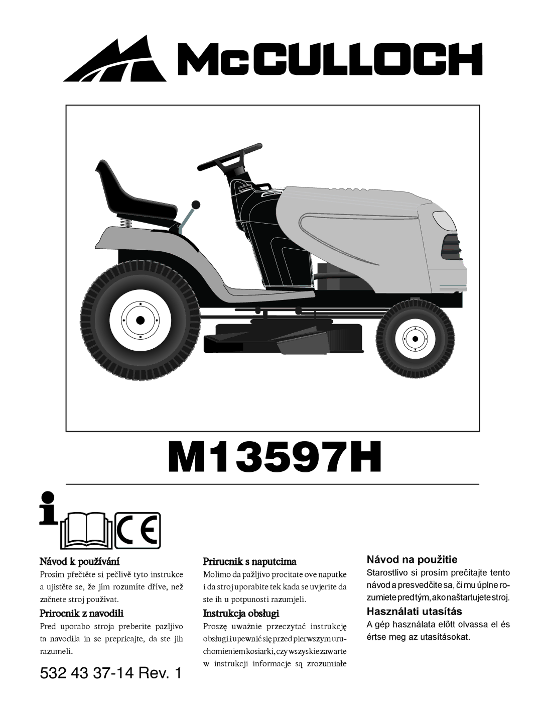 McCulloch 532 43 37-14 Rev. 1, 96041000904 manual M13597H 