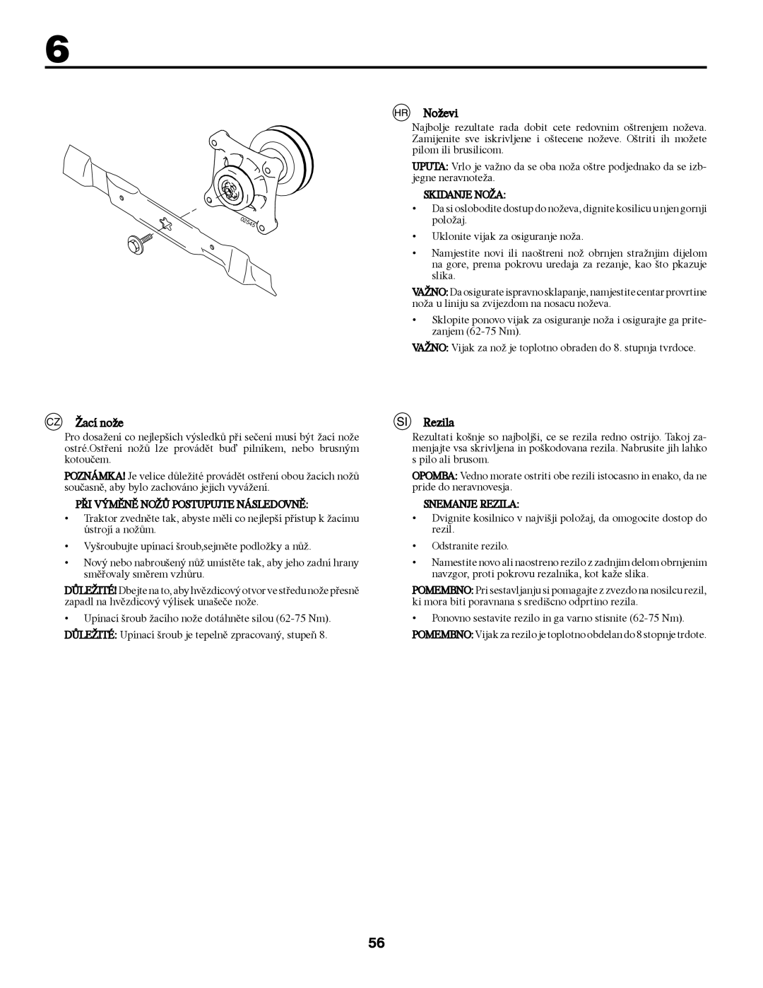 McCulloch 96041000904, 532 43 37-14 Rev. 1 manual CZ Žací nože, Noževi, Rezila 