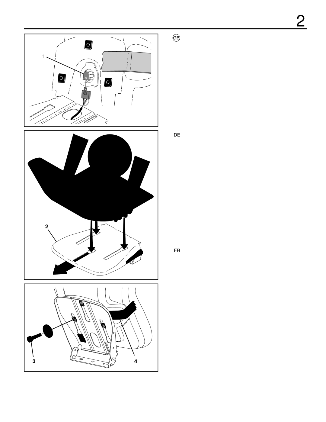 McCulloch 532 43 29-74 manual Install Seat, Adjust Seat, Sitz Montieren, Einstellen DES Sitzes, Mise EN Place DU Siege 