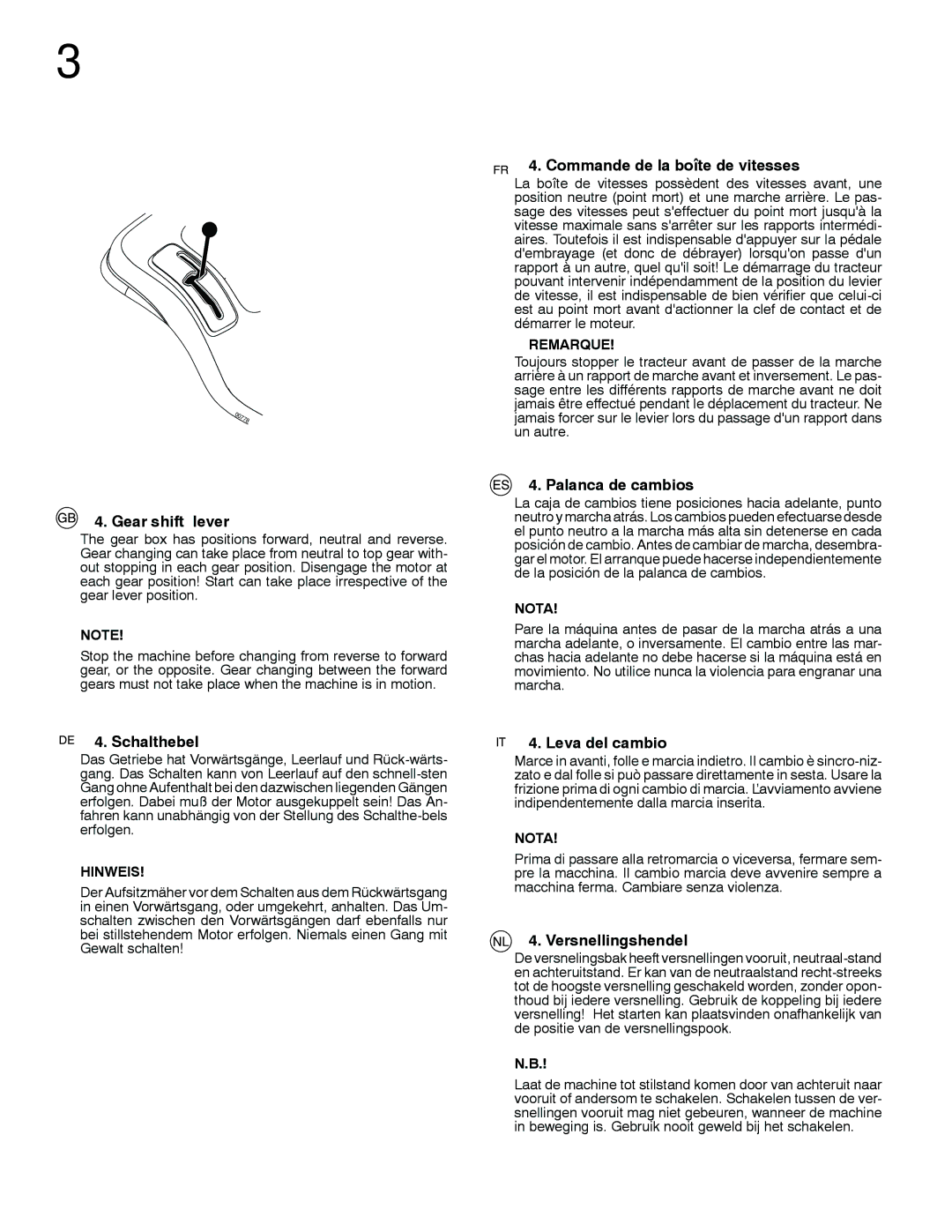 McCulloch 96041009101 Gear shift lever, Schalthebel, Commande de la boîte de vitesses, Palanca de cambios, Leva del cambio 