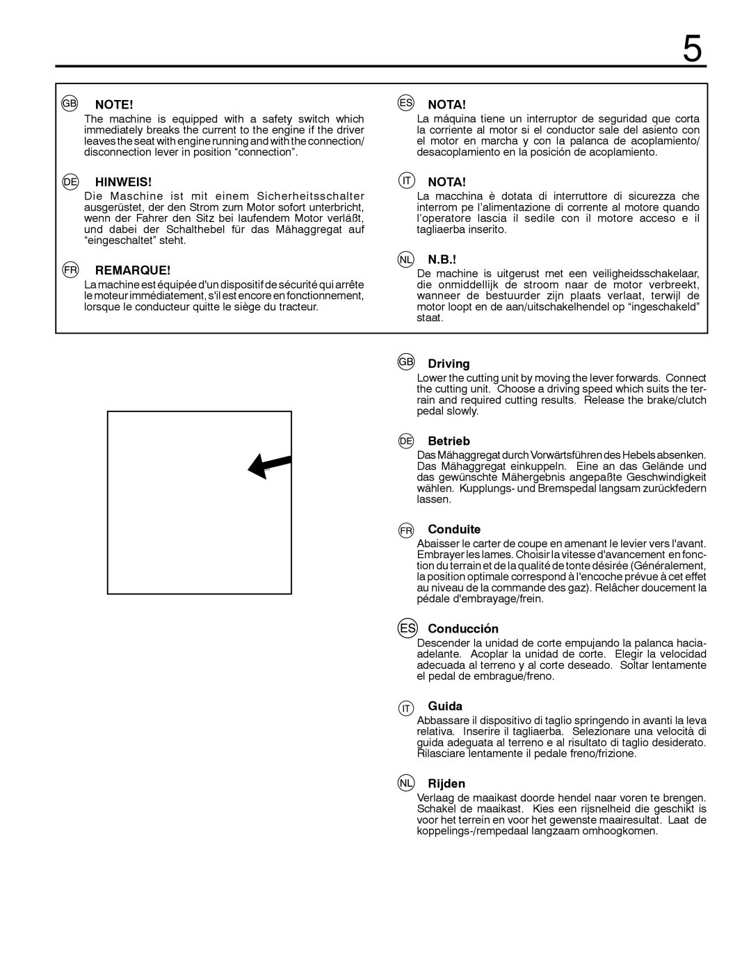 McCulloch 532 43 29-74, 96041009101 manual Hinweis, Remarque, Nota 