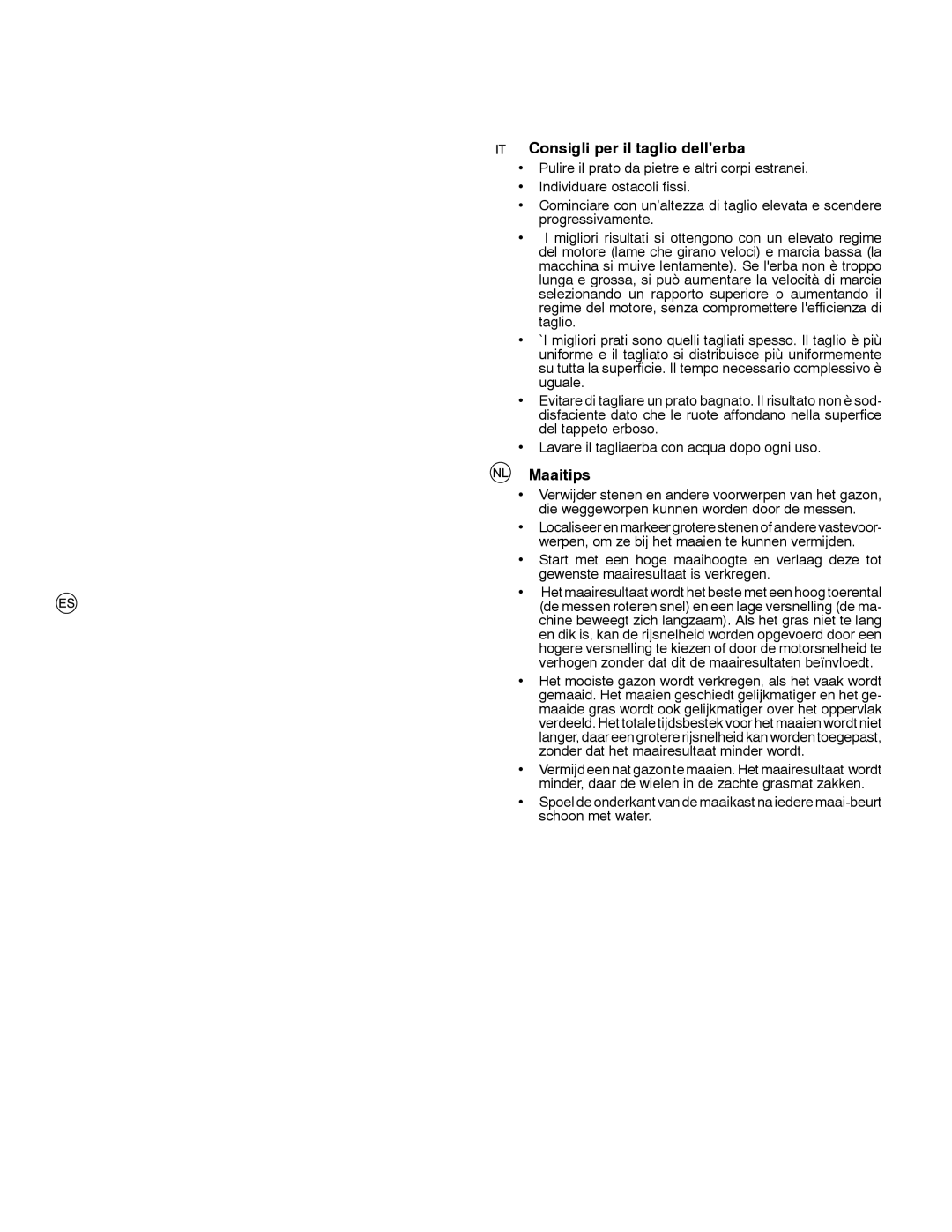 McCulloch 96041009101 manual Conseils pour la tonte, Consejos para el corte, Consigli per il taglio dell’erba, Maaitips 