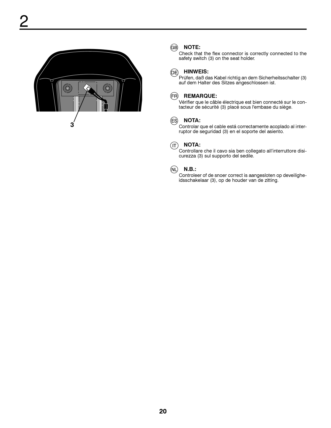 McCulloch 96041009701, 532 43 45-09 Rev. 1 instruction manual Hinweis, Remarque, Nota 