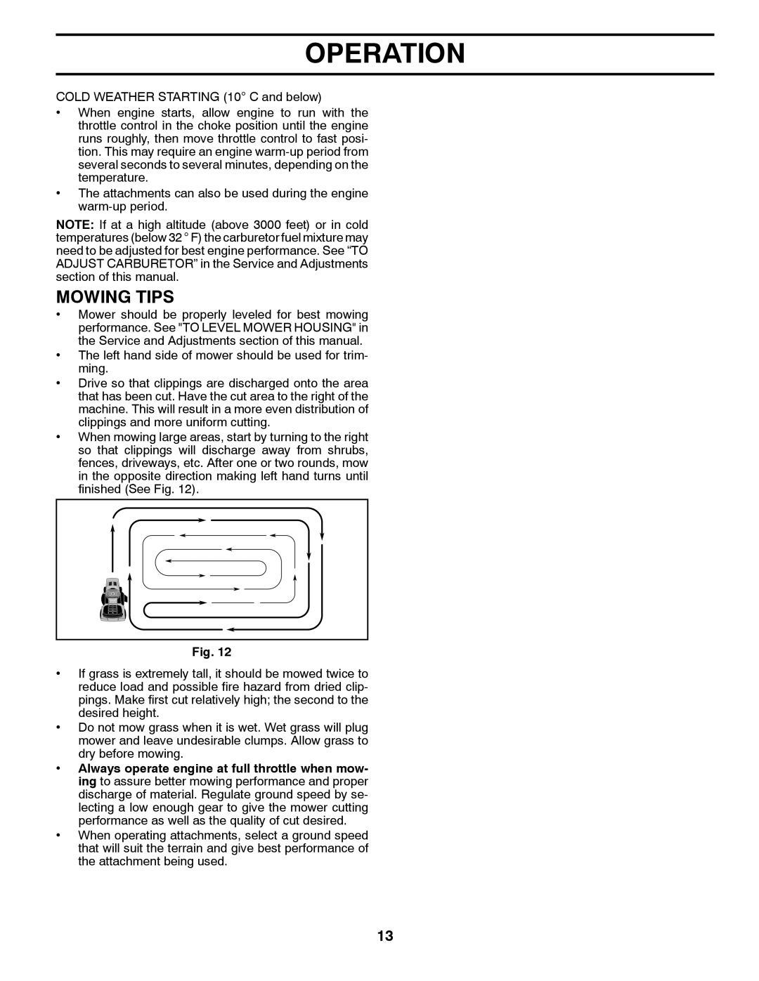 McCulloch 532 42 27-27 Rev. 2, 96041011501 manual Mowing Tips 