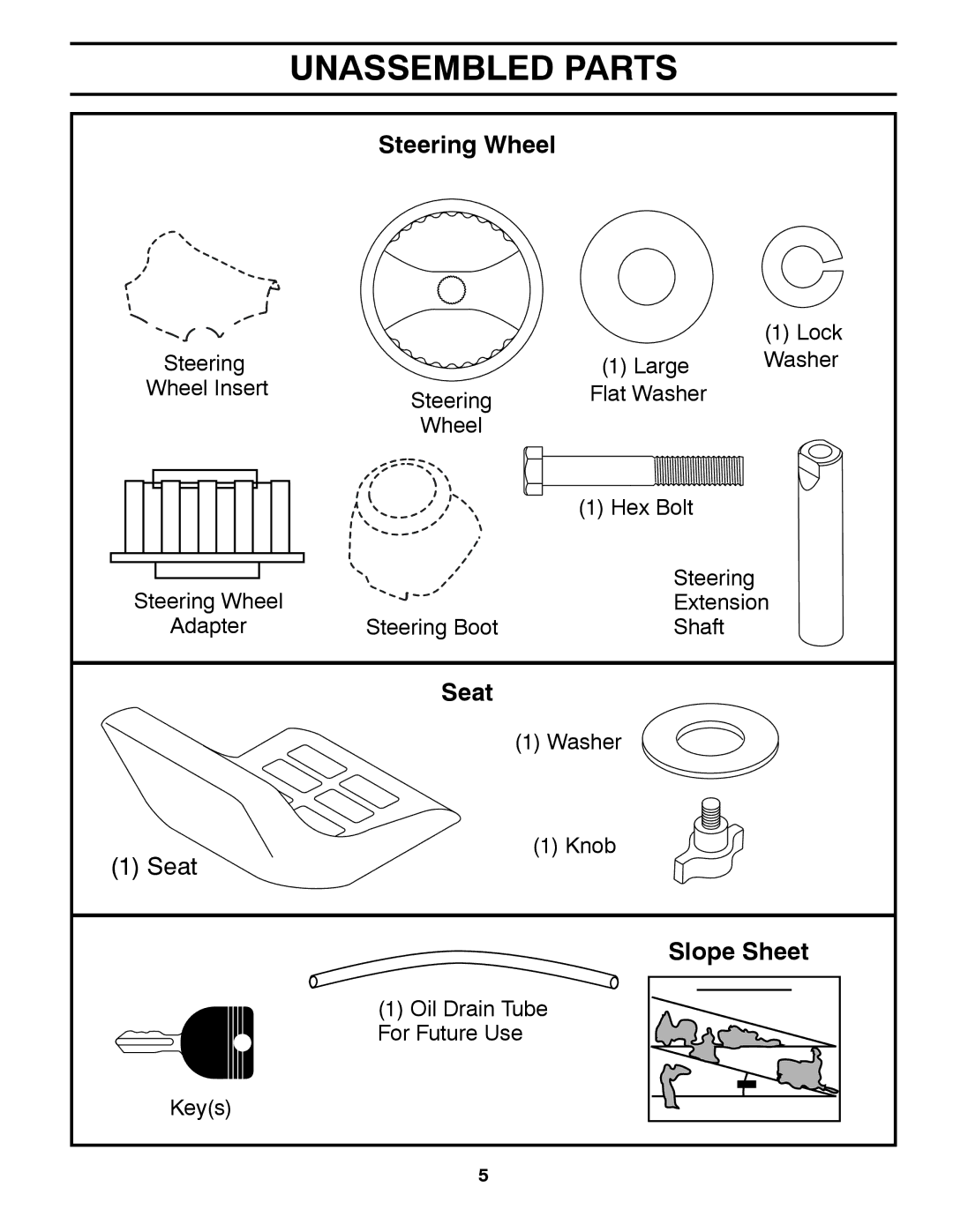 McCulloch 532 42 27-27 Rev. 2, 96041011501 manual Unassembled Parts, Steering Wheel 