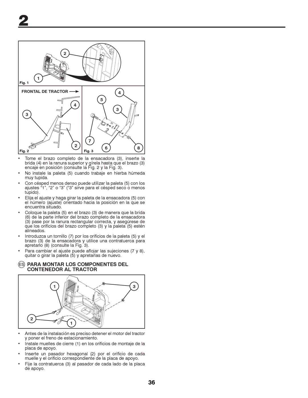 McCulloch 96041012400, M11577HRB instruction manual Para Montar LOS Componentes DEL Contenedor AL Tractor 