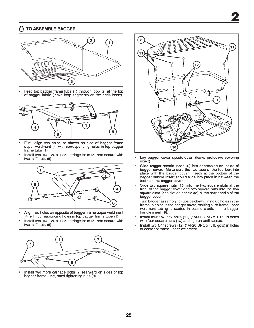 McCulloch M11577HRB, 96041012400 instruction manual To Assemble Bagger 