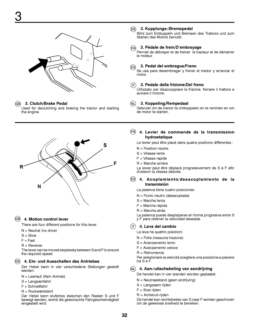 McCulloch 96041012401 Clutch/Brake Pedal, Motion control lever, Ein- und Ausschalten des Antriebes, Kupplungs-/Bremspedal 