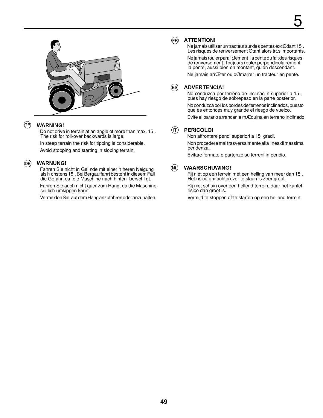 McCulloch 532 43 18-99 Rev. 1, 96041012401 instruction manual Warnung 