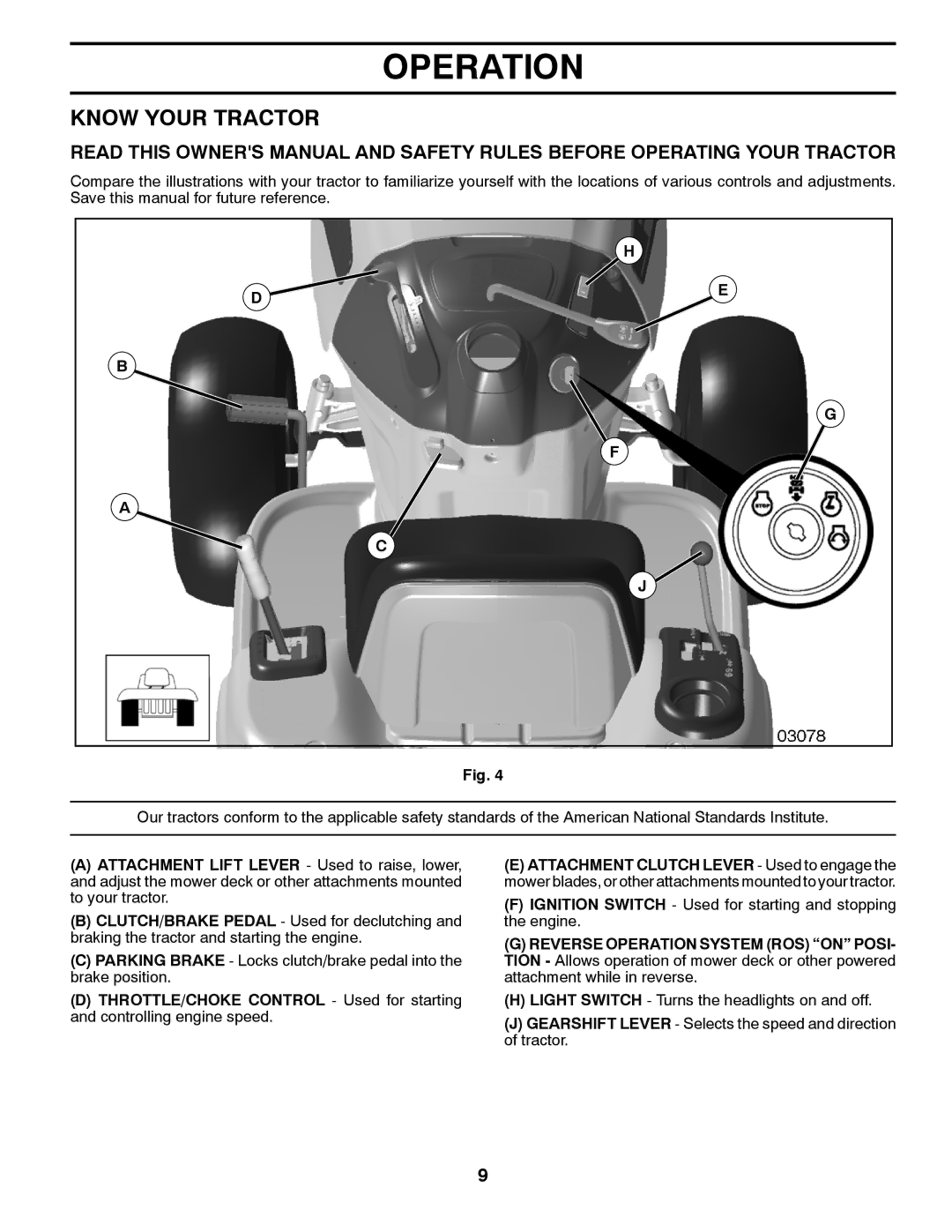 McCulloch 532 43 45-03, 96041017700 manual Know Your Tractor 