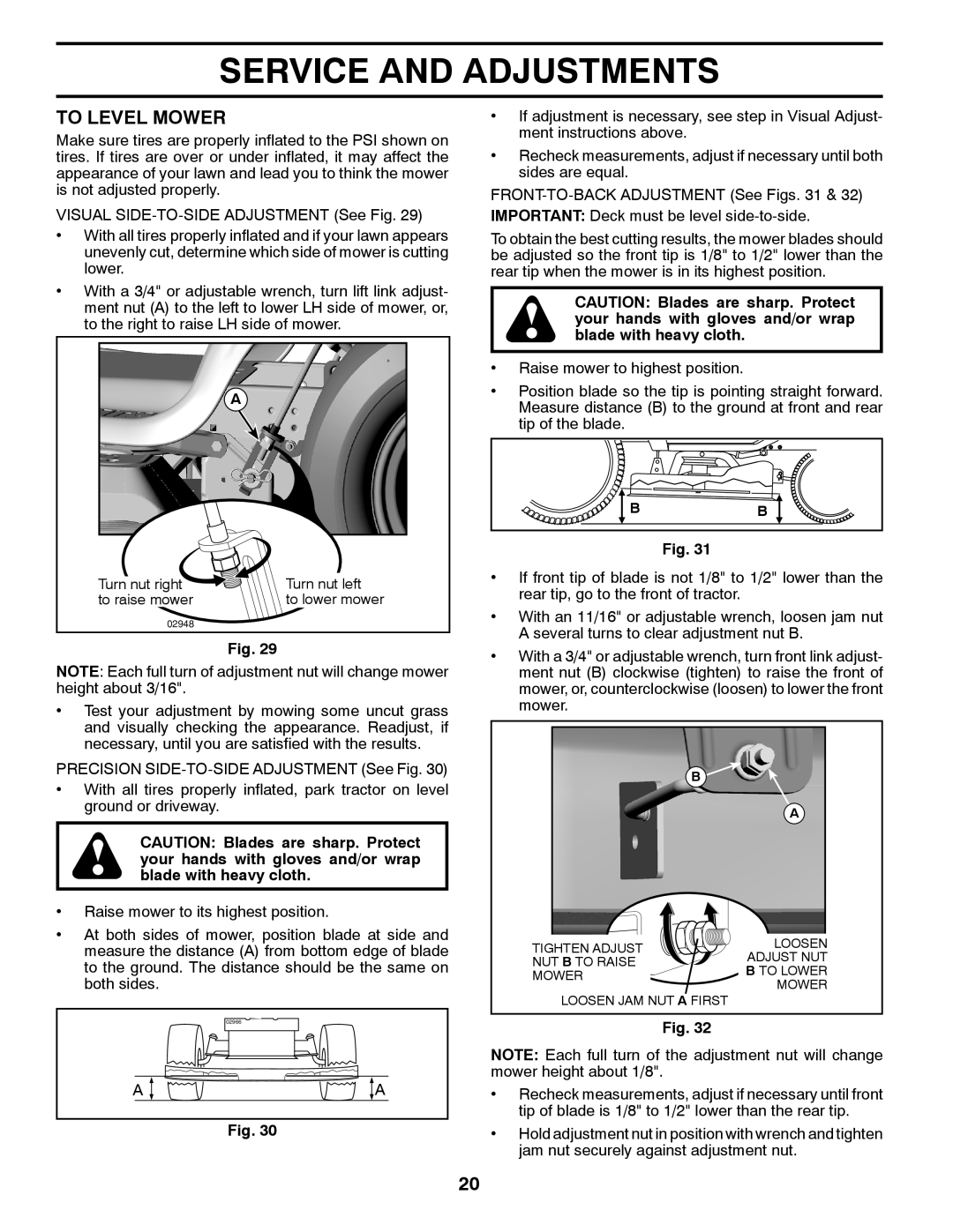 McCulloch 96041018000 manual To Level Mower 