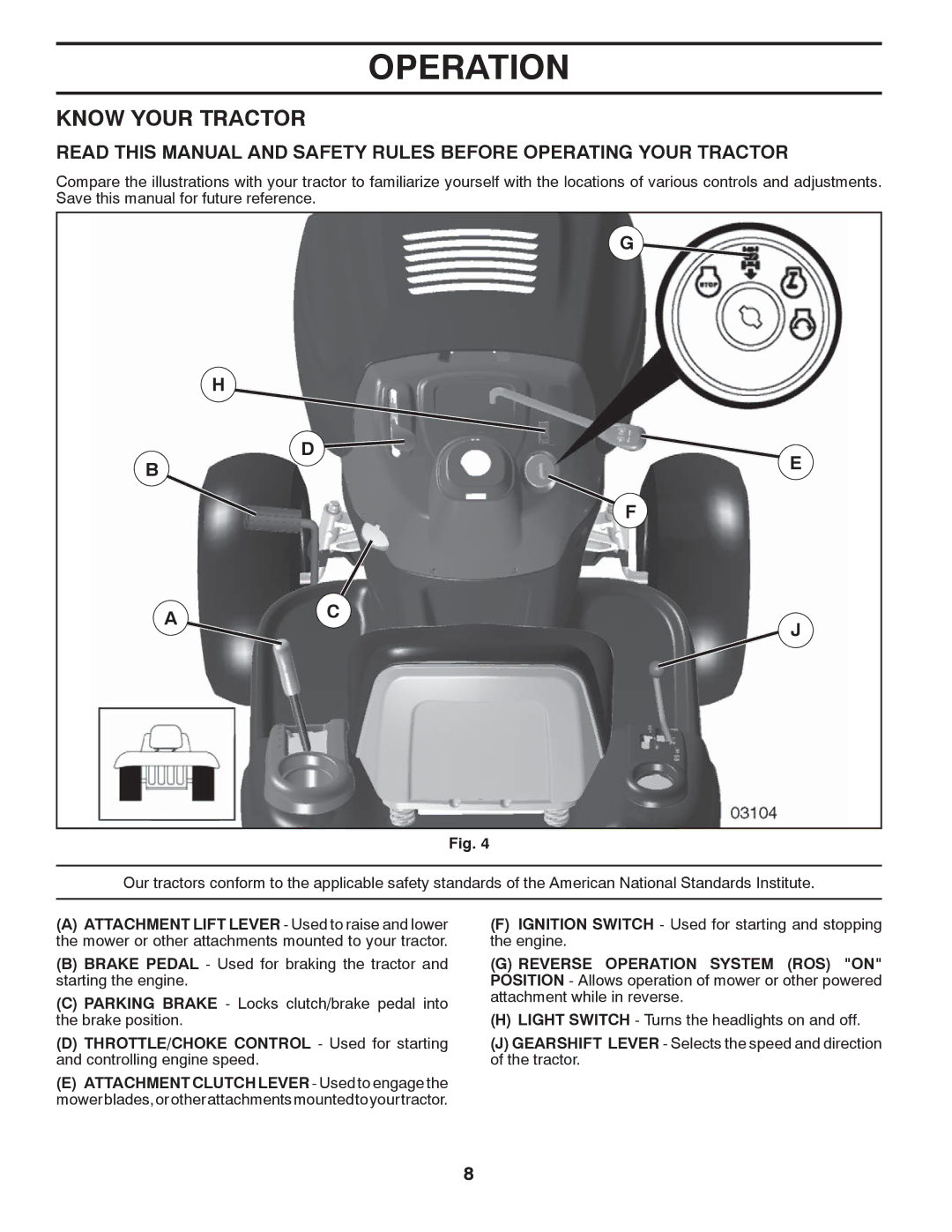 McCulloch 96042011500, MC2042YT manual Know Your Tractor 