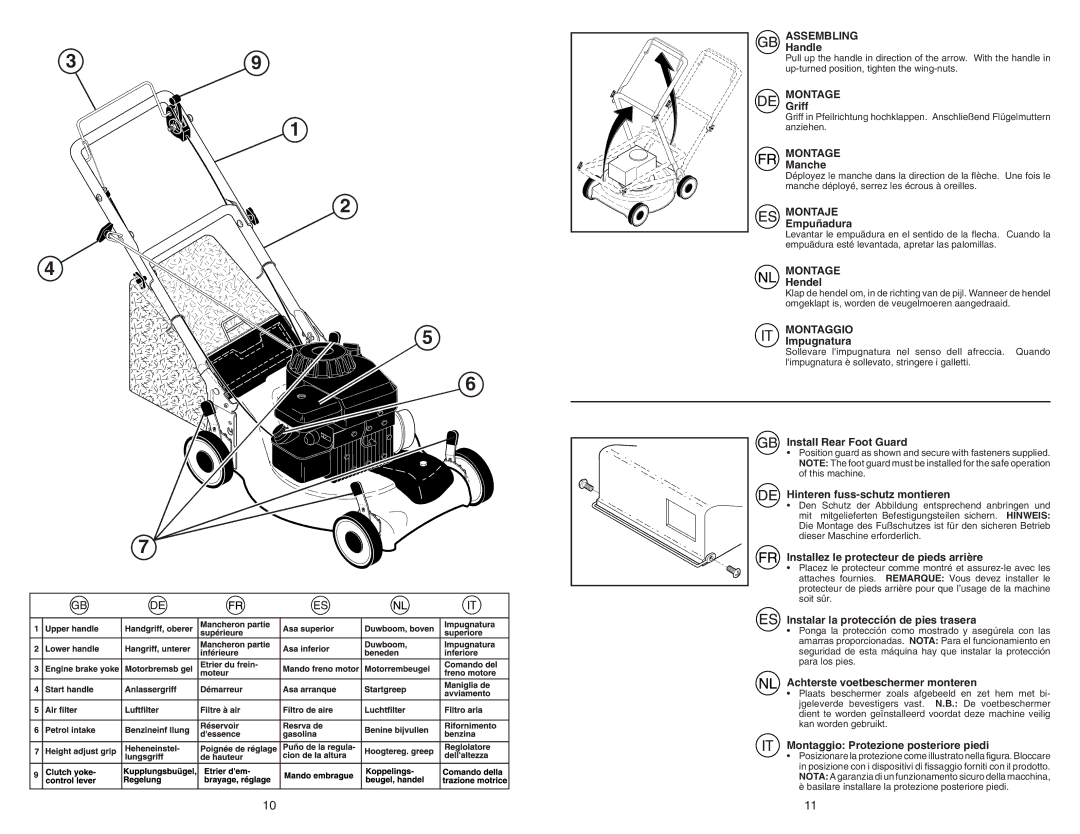 McCulloch 96141004402, 4051CM instruction manual Assembling, Montage, Montaje, Montaggio 