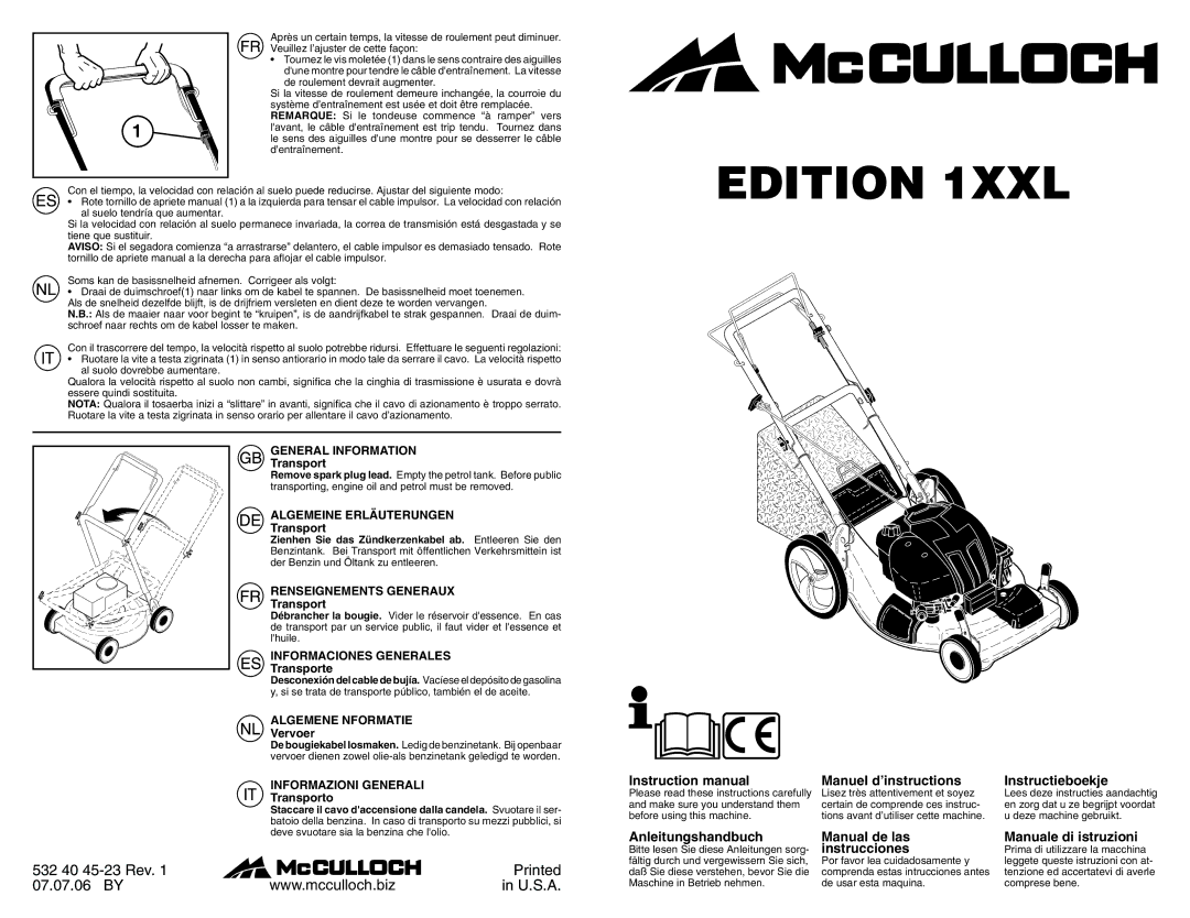 McCulloch 96141012700 instruction manual General Information, Algemeine Erläuterungen, Renseignements Generaux 