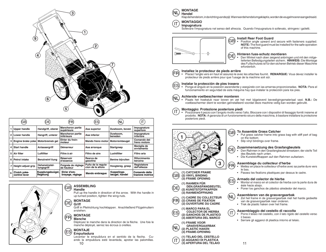 McCulloch 96141012700 instruction manual Montage, Montaggio, Assembling, Montaje 