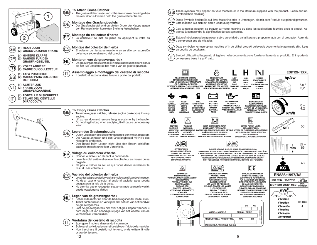 McCulloch 96141012700 instruction manual Edition 1XXL 