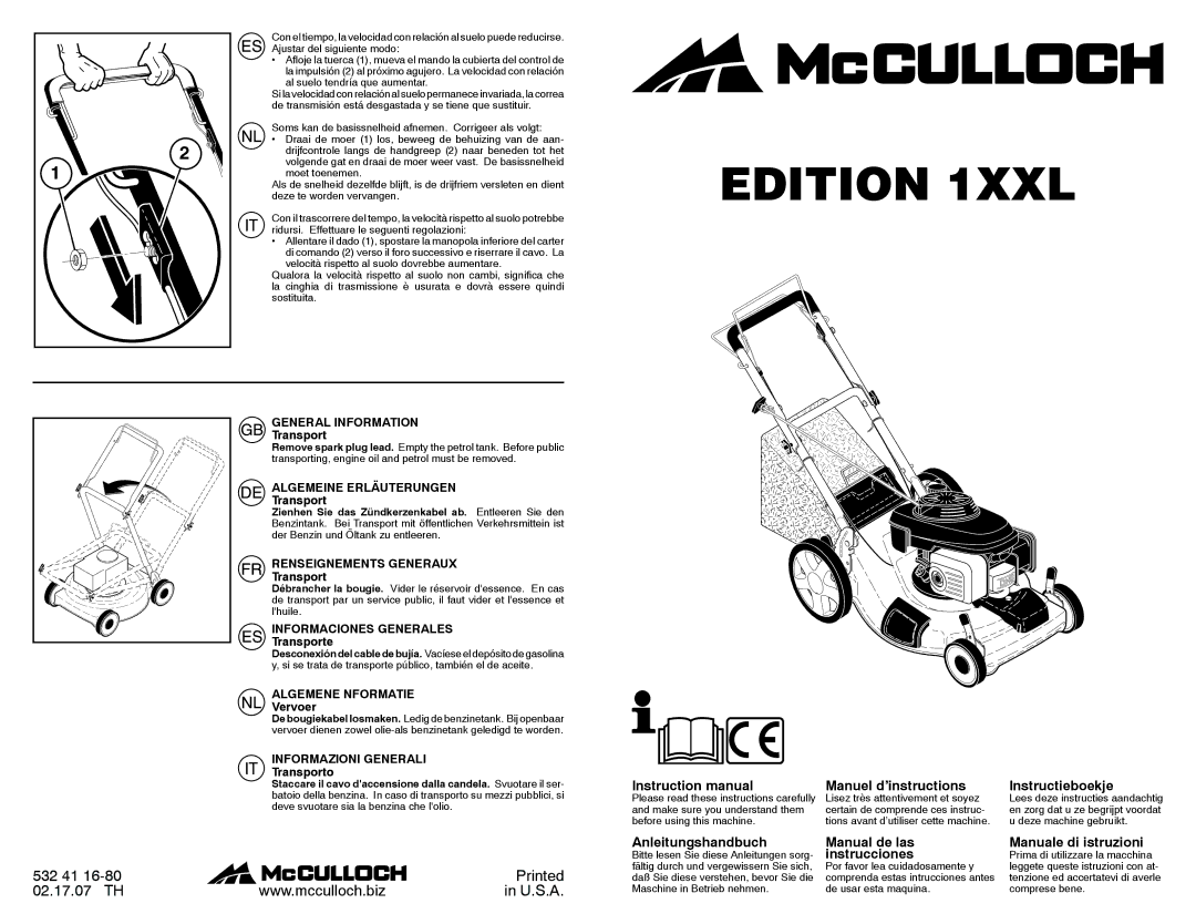 McCulloch 96141014601 instruction manual General Information, Algemeine Erläuterungen, Renseignements Generaux 