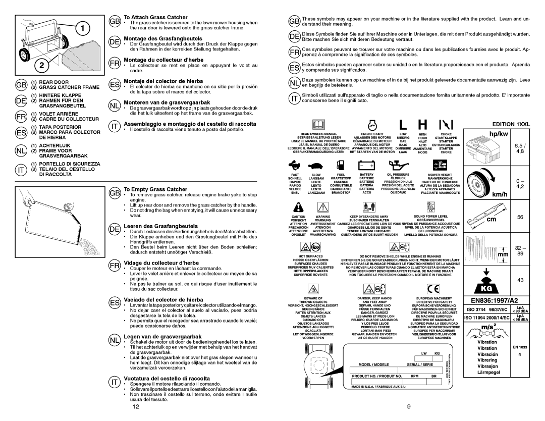 McCulloch 96141014601 instruction manual Edition 1XXL 