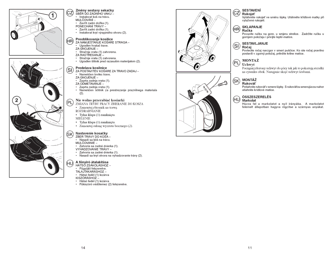 McCulloch 532 43 22-10, 96141023000 manual Nie wolno przerabiać kosiarki, Uchwyt 