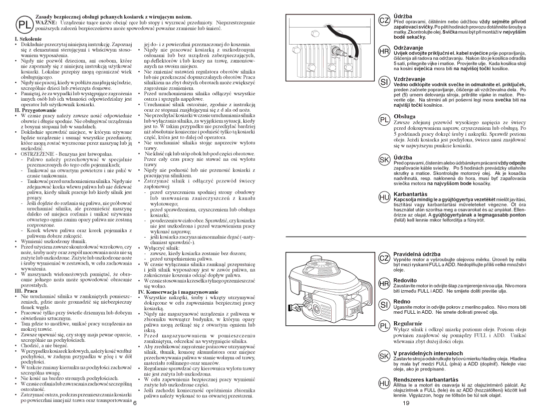 McCulloch 96141023000, 532 43 22-10 manual Obsługa, Regularnie 