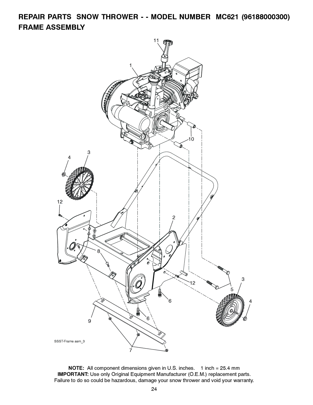 McCulloch 96188000300 owner manual SSST-Frame asm3 