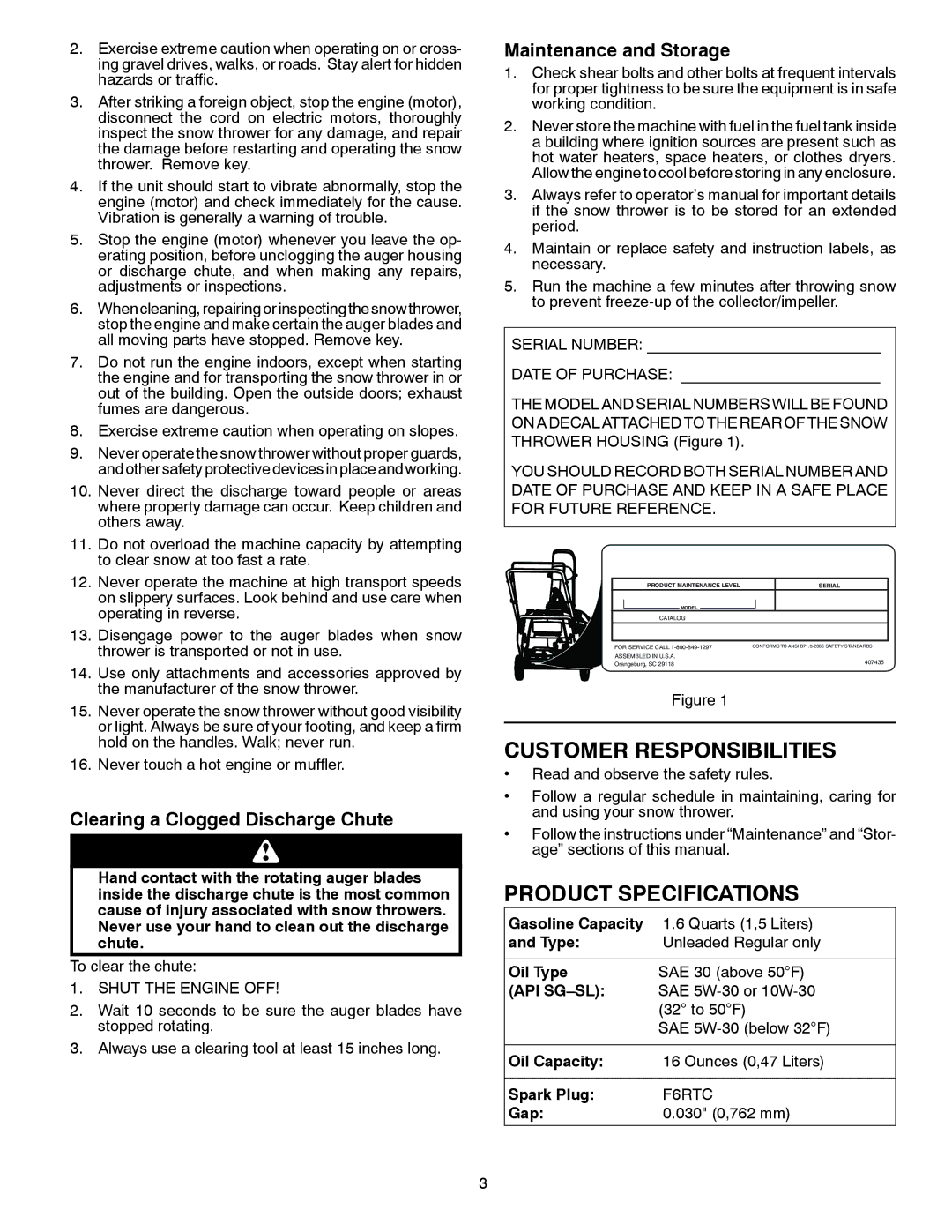 McCulloch 96188000300 owner manual Shut the Engine OFF, Api Sg-Sl, F6RTC 