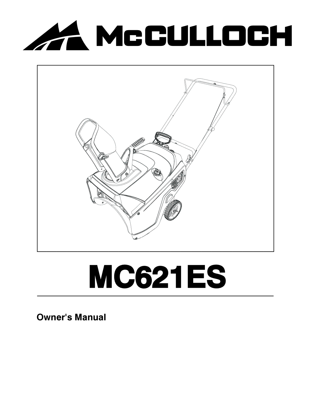 McCulloch 96188000400 owner manual MC621ES 