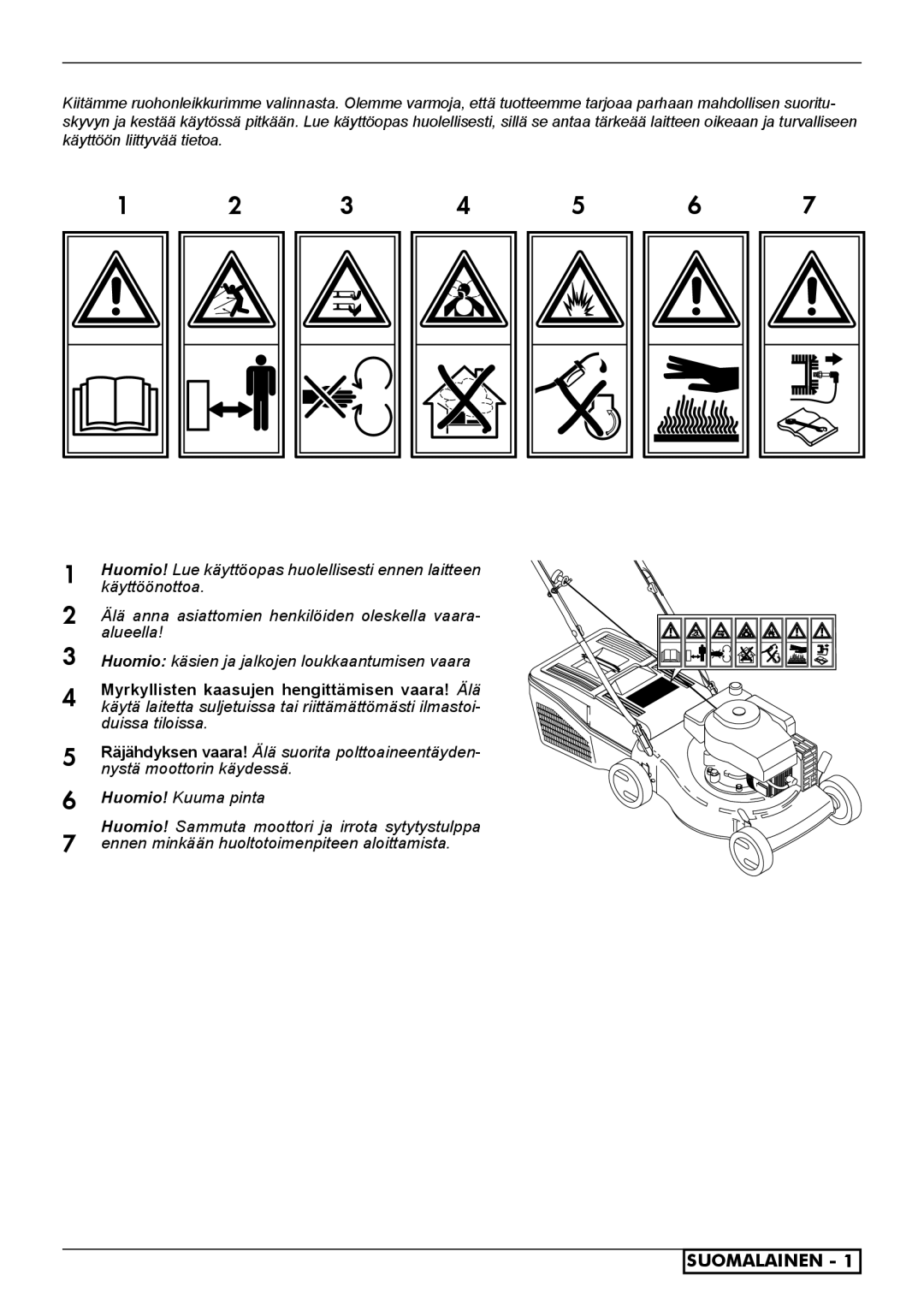 McCulloch 966485901, 966531901, 966531801, 966489001, 966532001 instruction manual Suomalainen 