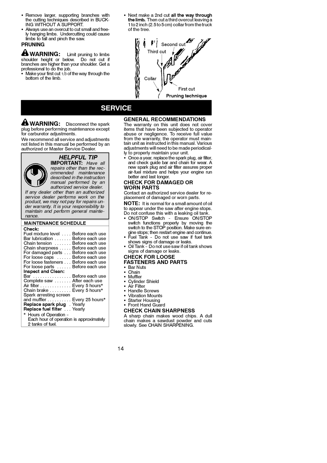 McCulloch 115377027, 966625301, MC4218AV instruction manual Service 