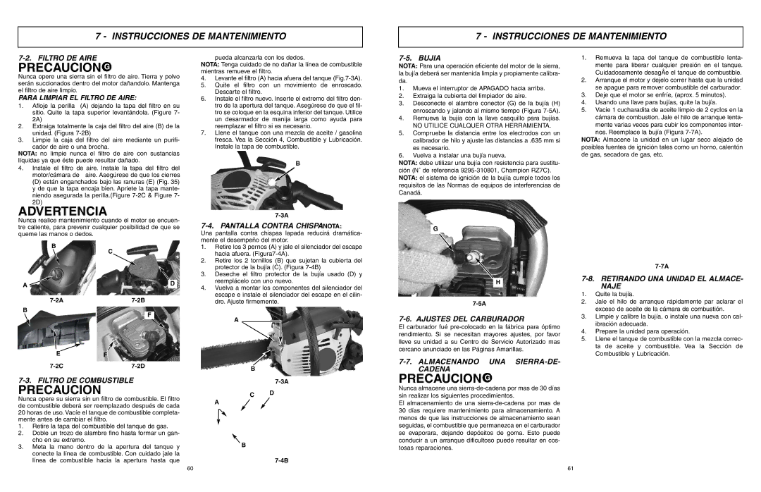 McCulloch 9096311037, 966993701 Filtro DE Aire, Pantalla Contra Chispanota, Ajustes DEL Carburador, Filtro DE Combustible 