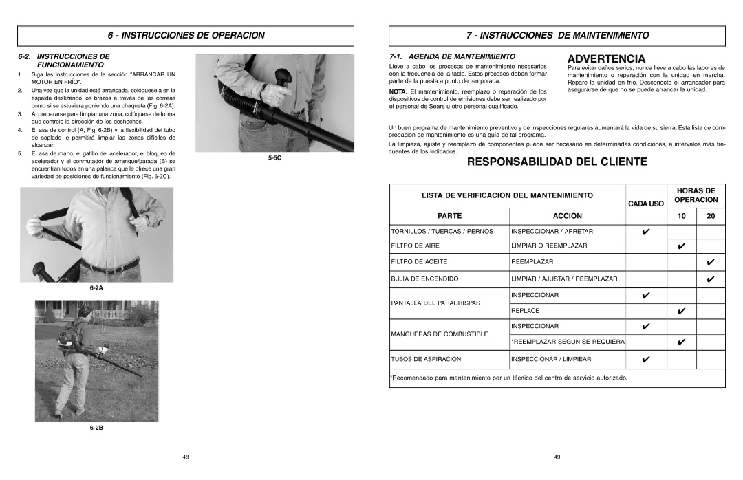 McCulloch ASB3206-CA Instrucciones DE Operacion Instrucciones DE Maintenimiento, Instrucciones DE Funcionamiento 