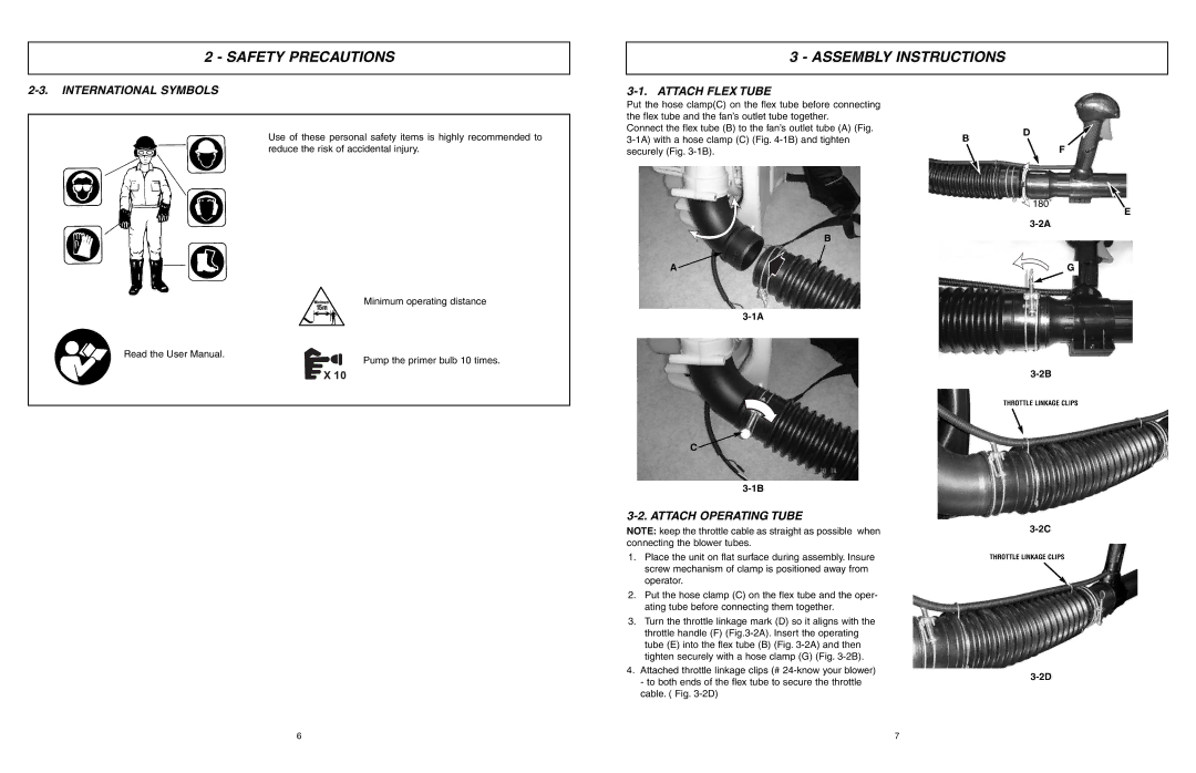 McCulloch ASB3206-CA user manual Assembly Instructions, International Symbols, Attach Flex Tube, Attach Operating Tube 