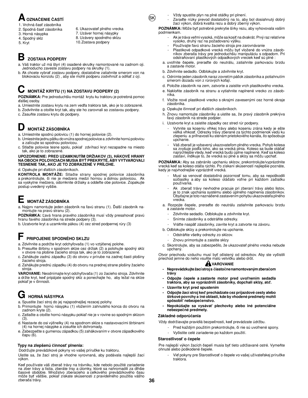 McCulloch CET42 Aoznačenie Častí, Zostava Podpery, Montáž Krytu 1 NA Zostavu Podpery, Montáž Zásobníka, Horná Násypka 