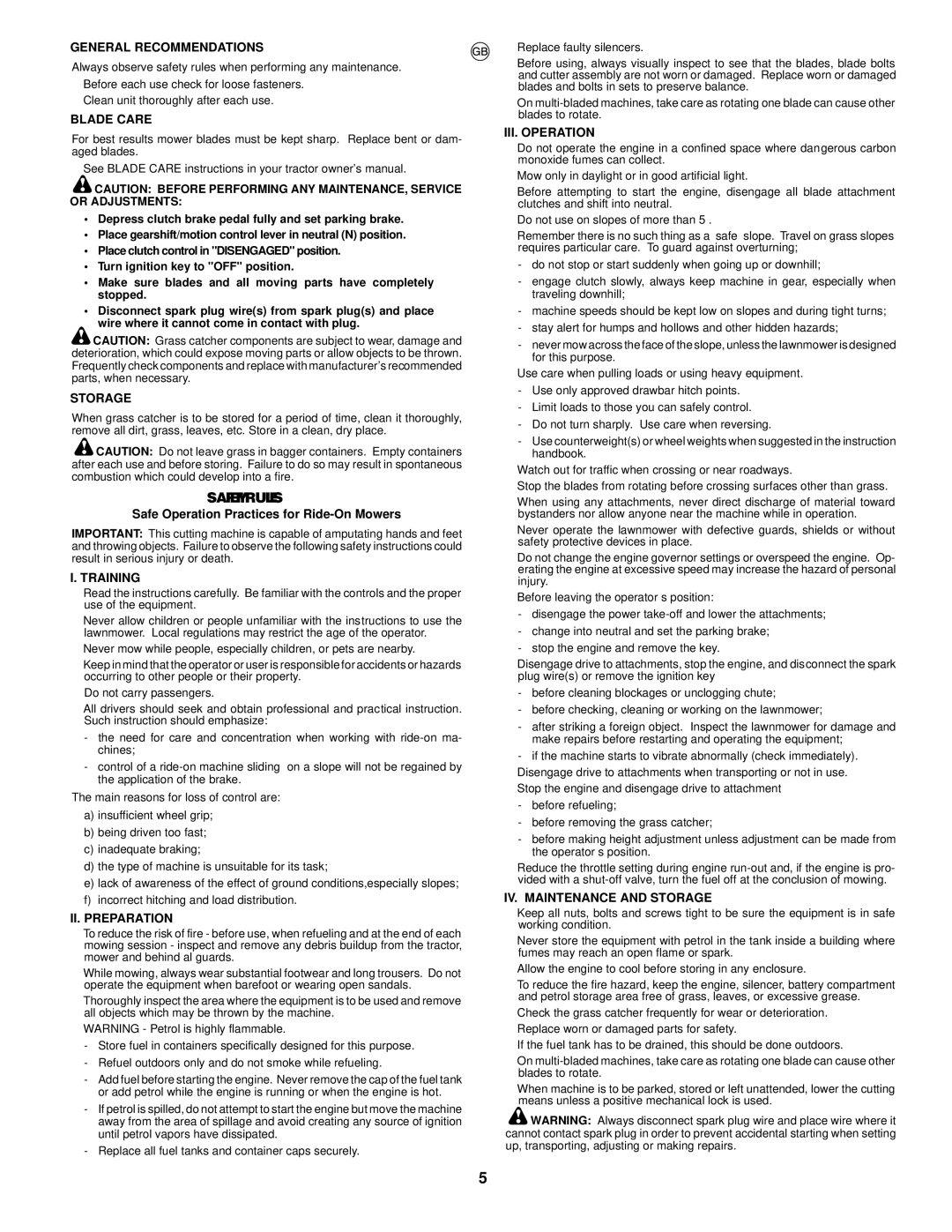 McCulloch 96071001001, CET42 manual Safety Rules 