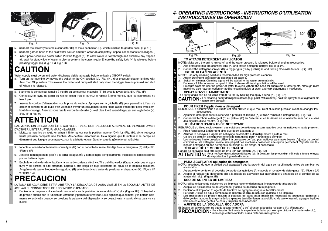 McCulloch 7096-140A02, CRFH140A user manual Li Caution, Ca Attention, Ñ Precaucion 