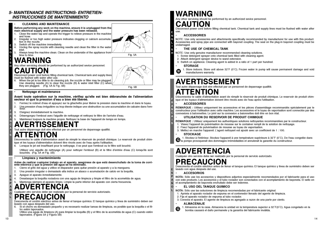 McCulloch CRFH140A, 7096-140A02 user manual C Avertissement, S Attention, Añ Advertencia, L Precaucion, Accessoires 
