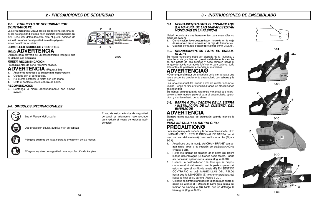 McCulloch EBC1640BK-CA, MCC1840B manual Rojo Advertencia, Precaution, Precauciones DE Seguridad Instrucciones DE Ensemblado 