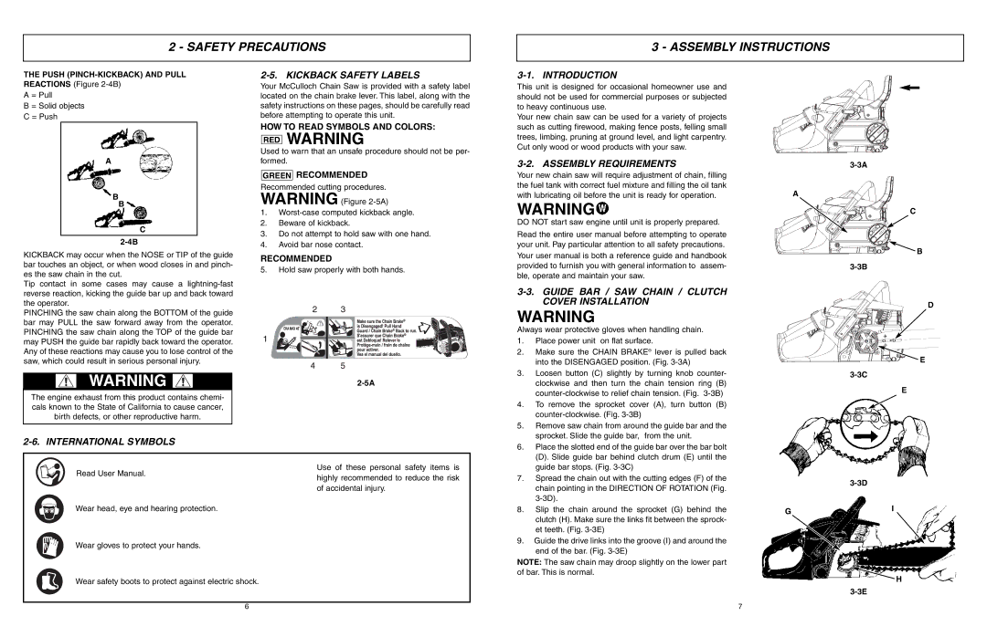 McCulloch EBC1840DK user manual RED Warning, Assembly Instructions 