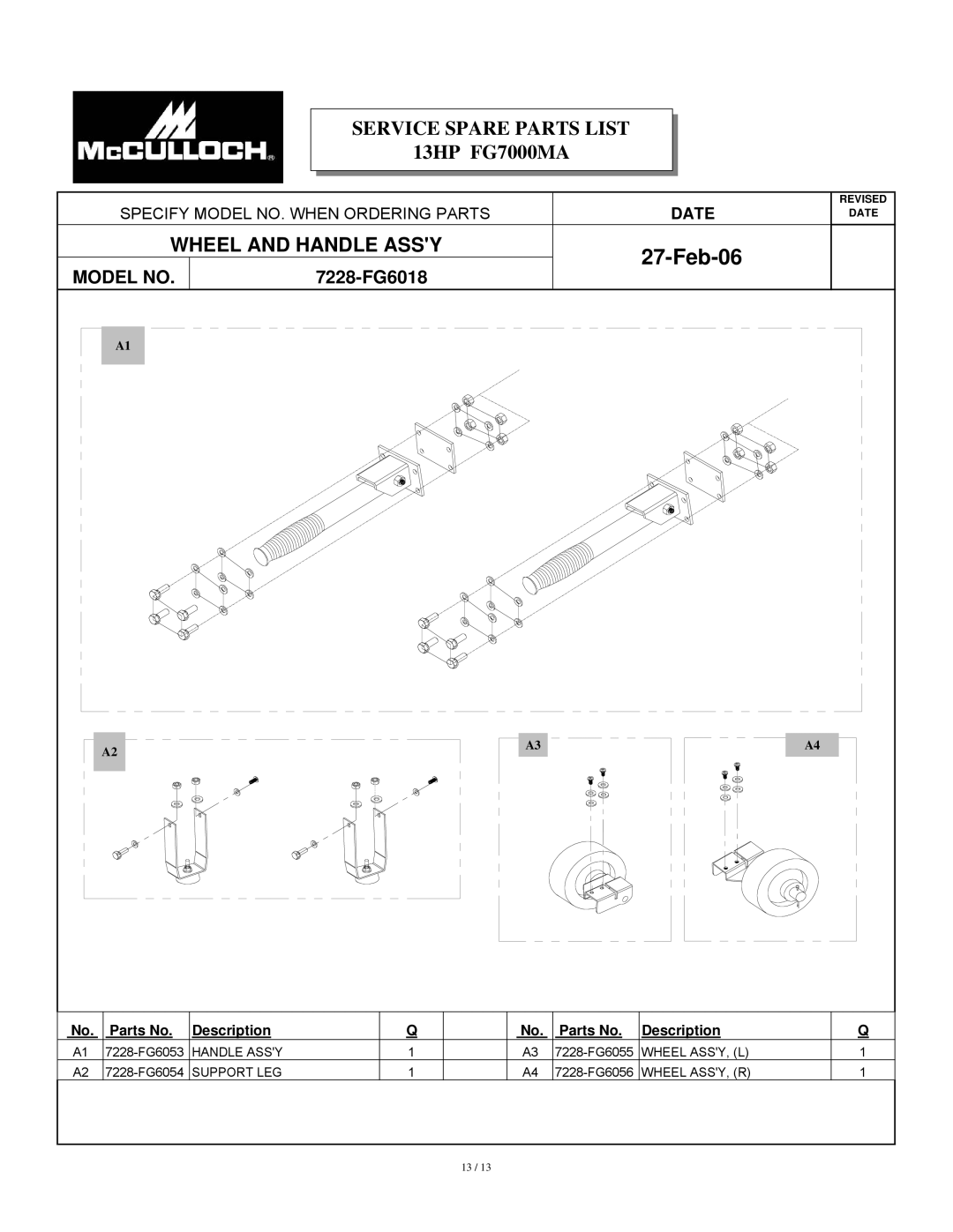 McCulloch FG7000MAUD-C manual Feb-06, 7228-FG6018 